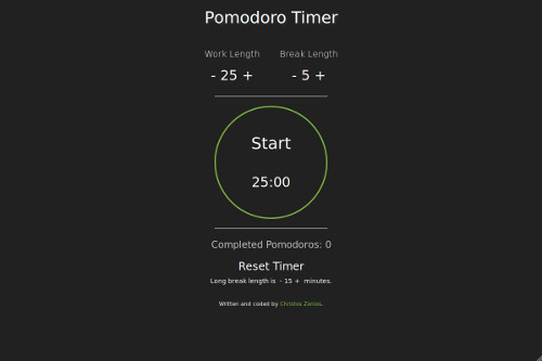 pomodoro web app